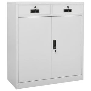vidaXL kontorskab 90x40x102 cm st&aring;l lysegr&aring;