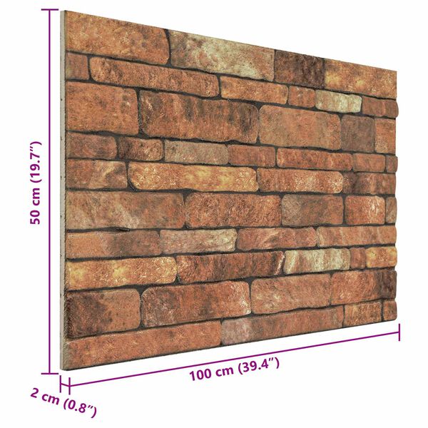 vidaXL V&aelig;gpaneler 10 pcs Brun og hvid 100 x 50 cm EPS Skum