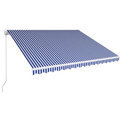 vidaXL foldemarkise manuel betjening 450 x 300 cm blå og hvid