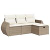 vidaXL sofas&aelig;t til haven 4 dele med hynder polyrattan beige
