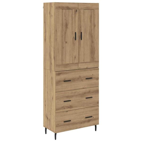 vidaXL Highboard med skuffe 2 pcs Artisan Egetr&aelig; Konstrueret tr&aelig;