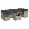 vidaXL sofas&aelig;t til haven 8 dele med hynder polyrattan lysegr&aring;