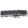 vidaXL Havesofa S&aelig;t 7 stk. Sort Aluminium