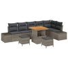 vidaXL Havesofa S&aelig;t 9 stk. 8-Antal s&aelig;der Gr&aring; Poly rattan