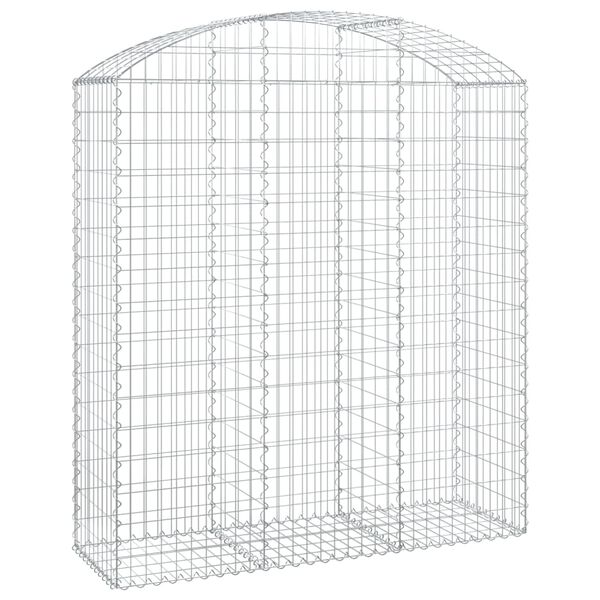 vidaXL buet gabionkurv 150x50x160/180 cm galvaniseret jern