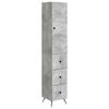 vidaXL Skab S&aelig;t 2 pcs Betongr&aring; 34,5 x 34,5 x 90 cm Konstrueret tr&aelig;