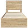 vidaXL Sengestel med skuffe Sonoma eg 90 x 190 cm Ingeni&oslash;rtr&aelig;