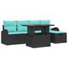 vidaXL Havesofa S&aelig;t 6 stk. Sort polyrattan