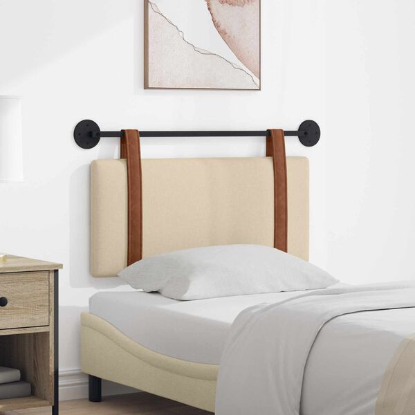 vidaXL H&aelig;ngende Hovedgavl V&aelig;gmonteret Creme 90 x 55 x 5 cm Antik PU