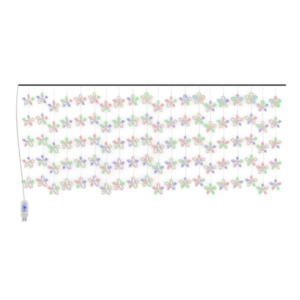 vidaXL LED-lysgardin m. stjerner 500 LED'er 8 funktioner farverigt lys