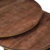 vidaXL Nesting Kaffeborde 2 pcs M&oslash;rk Brun Massivt mangotr&aelig; og st&aring;l