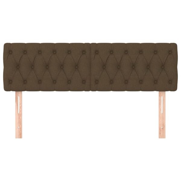 vidaXL sengegavle 160x7x78/88 cm stof m&oslash;rkebrun