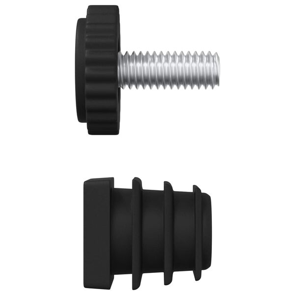 vidaXL M&oslash;belleveler Indstillelig 12 pcs Sort M6 PP