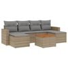 vidaXL sofas&aelig;t til haven 7 dele med hynder polyrattan beige