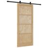 vidaXL Skyded&oslash;r Naturfarvet og sort 86 x 198,5 cm Massivt fyrretr&aelig;