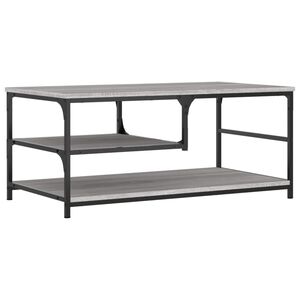vidaXL sofabord 90x49x40 cm konstrueret tr&aelig; gr&aring; sonoma-eg