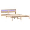 vidaXL Sengestel med hovedg&aelig;rde Brun 150 x 200 cm Massiv fyrretr&aelig;