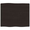 vidaXL bordplade 60x50x2 cm naturlig kant behandlet egetr&aelig; m&oslash;rkebrun