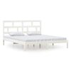 vidaXL sengeramme 180x200 cm Super King massivt tr&aelig; hvid