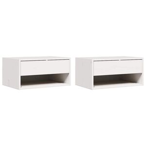 vidaXL Sengebord 2 stk. Hvid 50 x 32,5 x 24 cm Massivt fyrretr&aelig;