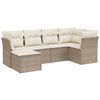 vidaXL sofas&aelig;t til haven 6 dele med hynder polyrattan beige