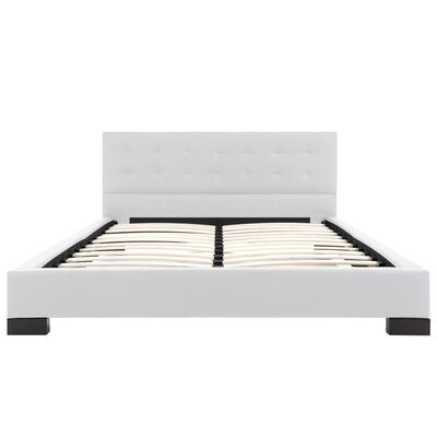 vidaXL seng med madras i memoryskum 140 x 200 cm hvid kunstlæder