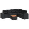 vidaXL sofas&aelig;t til haven 7 dele med hynder polyrattan sort