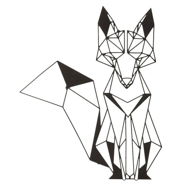Homemania v&aelig;gdekoration Fox 33x40 cm st&aring;l sort
