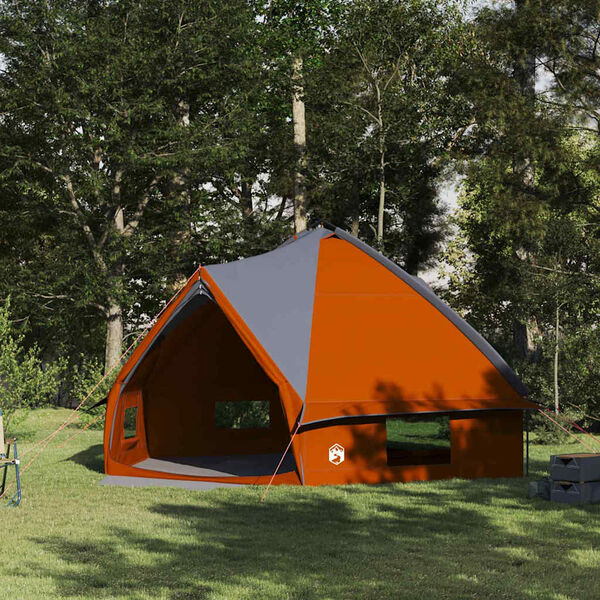 vidaXL Teepee Telt med tag Grå og orange 490 x 410 x 210 cm