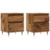 vidaXL sengeborde 2 stk. 40x35x50 cm konstrueret tr&aelig; antikt tr&aelig;