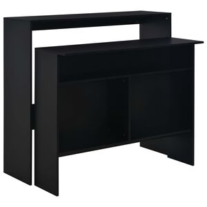 vidaXL barbord med 2 bordplader 130x40x120 cm sort