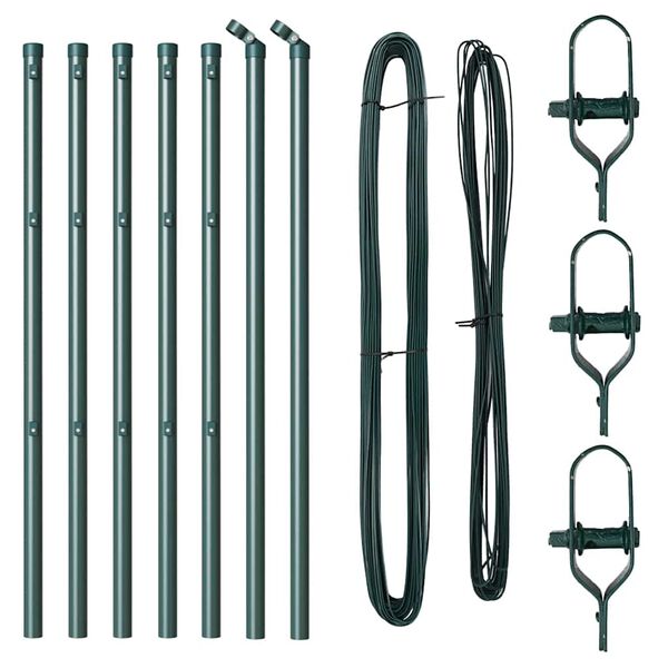 vidaXL Hegnsp&aelig;l 7 pcs Gr&oslash;n St&aring;l