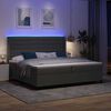 vidaXL LED Box Spring Bed med madras M&oslash;rkegr&aring; 200 x 200 cm Stof