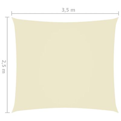 vidaXL solsejl 2,5x3,5 m rektangulær oxfordstof cremefarvet