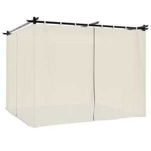 vidaXL pavillon 3x3 m med gardiner st&aring;l cremefarvet