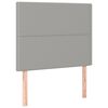 vidaXL kontinentalseng med LED-lys 90x190 cm stof lysegr&aring;