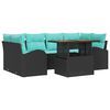 vidaXL Havesofa S&aelig;t 7 stk. Sort Poly rattan