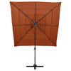 vidaXL parasol 250x250 cm 4 niveauer aluminiumsstang terrakotta