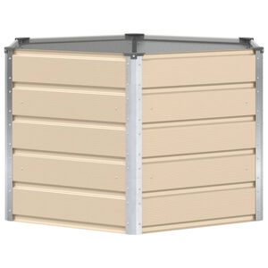 vidaXL Plantekasse Elfenben 129 x 129 x 75 cm St&aring;l