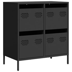 vidaXL sk&aelig;nk 68x39x73,5 cm koldvalset st&aring;l sort