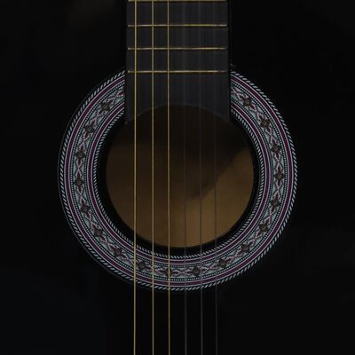 vidaXL klassisk guitar for begyndere og børn 3/4 36" sort