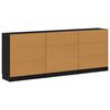 vidaXL Sideboard 3 pcs Sort eg 181 x 30 x 70 cm Konstrueret tr&aelig;