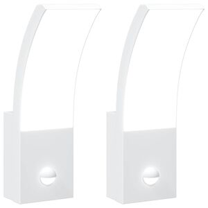 vidaXL udend&oslash;rs LED-v&aelig;glamper 2 stk. sensorer trykst&oslash;bt aluminium hvid