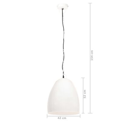 vidaXL industriel hængelampe 25 W rund 42 cm E27 hvid