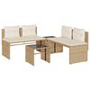 vidaXL sofas&aelig;t til haven 4 dele med hynder polyrattan beige