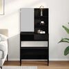 vidaXL Makeupbord Sæt med skuffe 2 pcs Sort eg Konstrueret træ