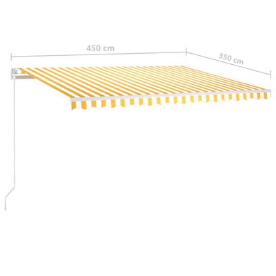 vidaXL markise m. stolper 4,5x3,5 m manuel betjening gul og hvid