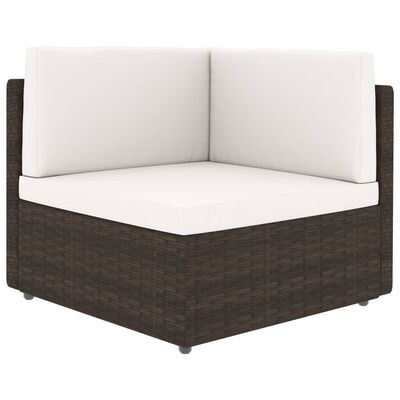 vidaXL 2-personers sofa modulær polyrattan brun