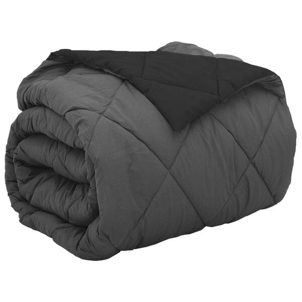 vidaXL Hel&aring;rs dyne Sort og Anthracit 220 x 200 cm Mikrofiber