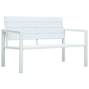 vidaXL haveb&aelig;nk 120 cm HDPE tr&aelig;look hvid